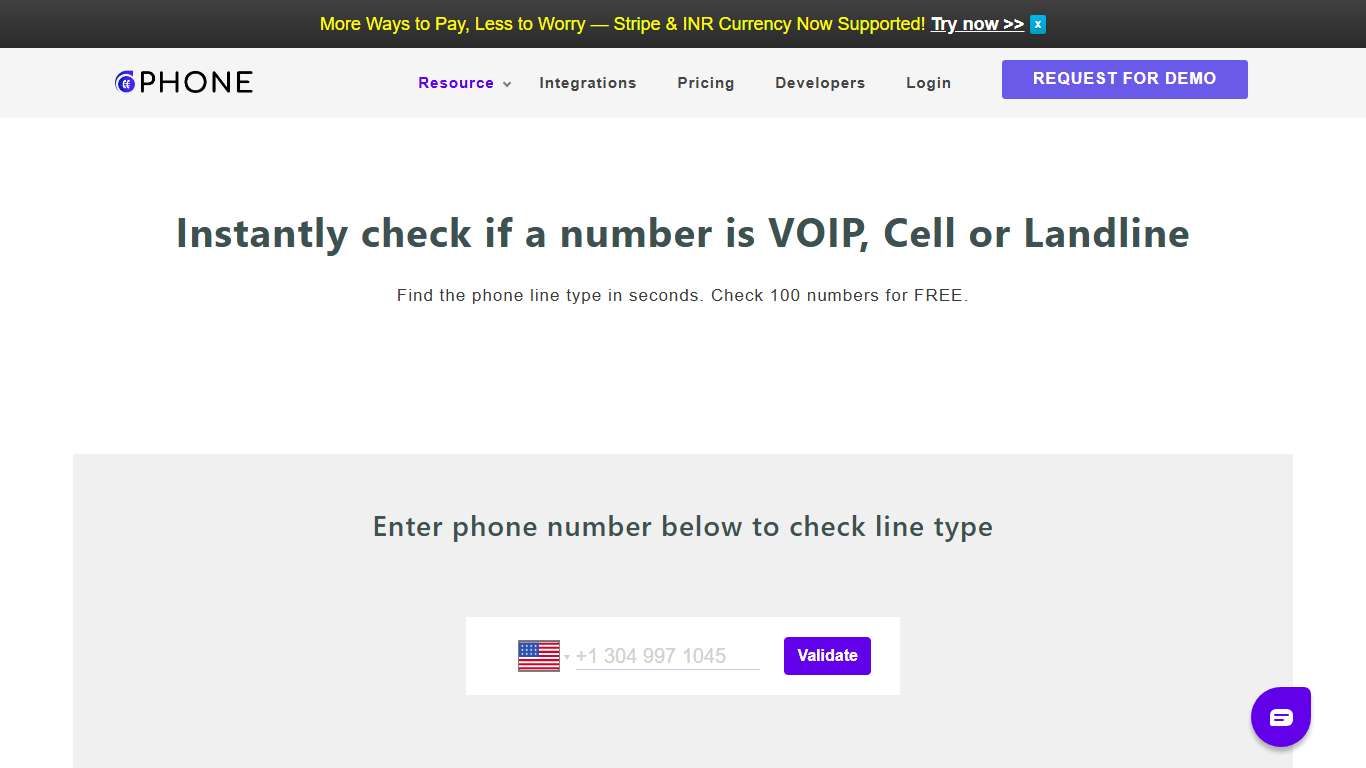 Check if number is VOIP, Cell, or Landline - Phone Line Type Checker